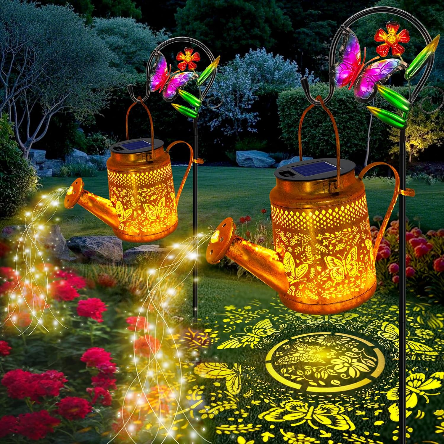 Decor Lighting Pack - 2 Pack Big Solar Butterfly Watering