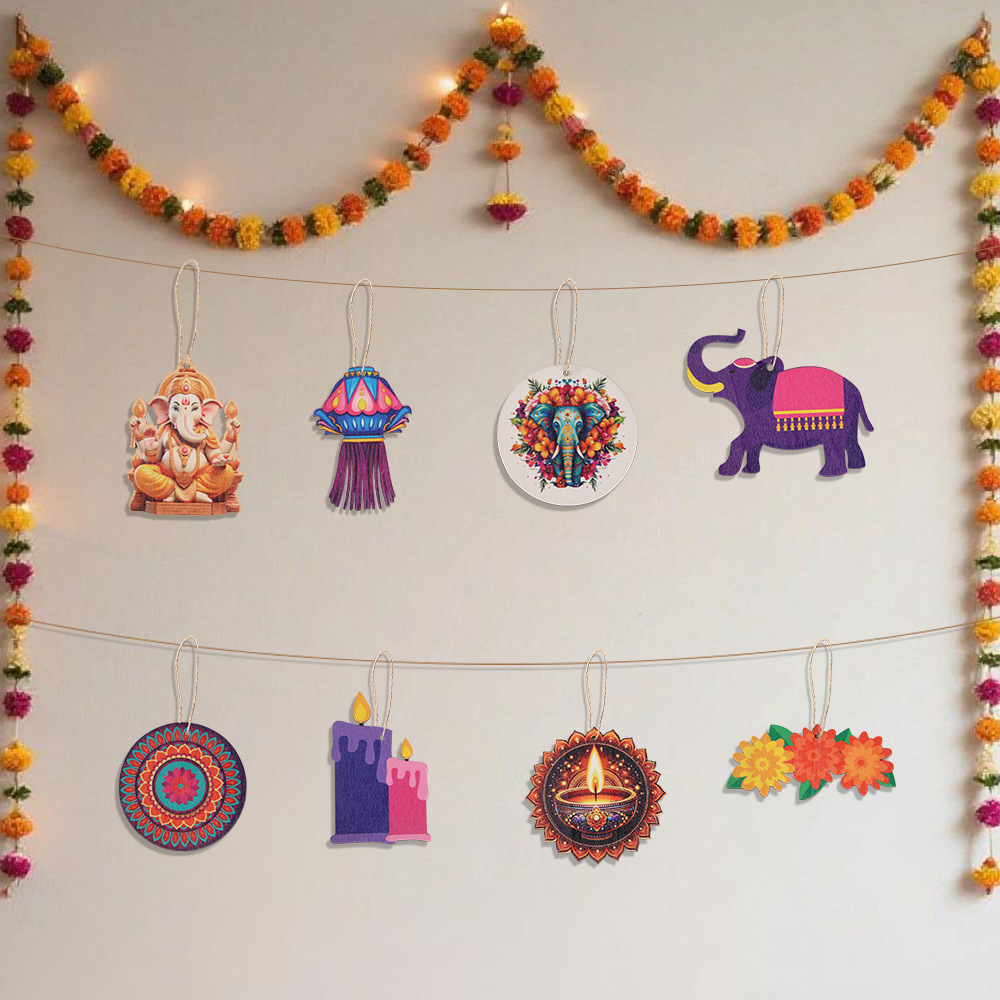 Diwali Themed Decor - Wooden C - Lighting Decor For Diwali 评论和价格