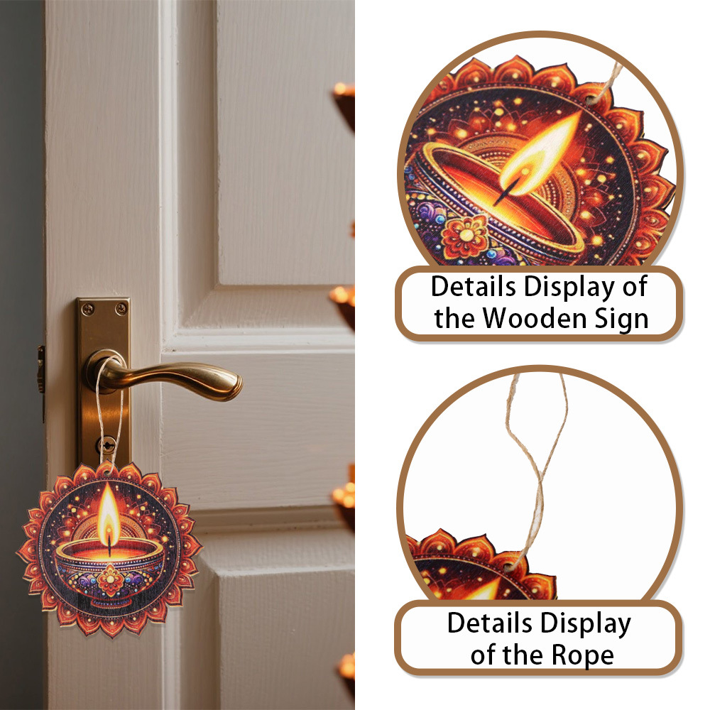 Diwali Themed Decor - Wooden C - Lighting Decor For Diwali 评论和价格