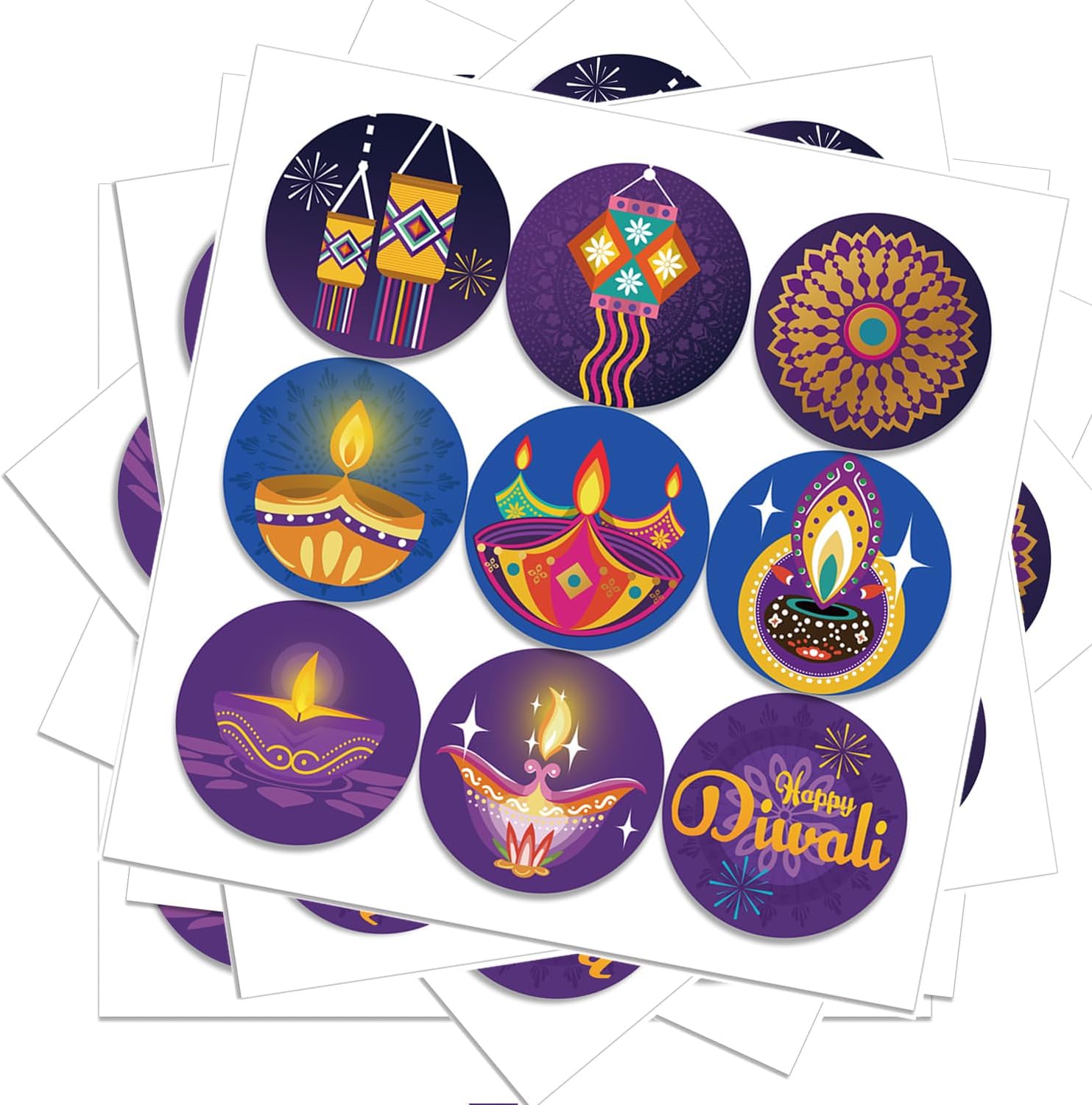Happy Diwali stickers Indian F - Lighting Decor For Diwali 评论和价格