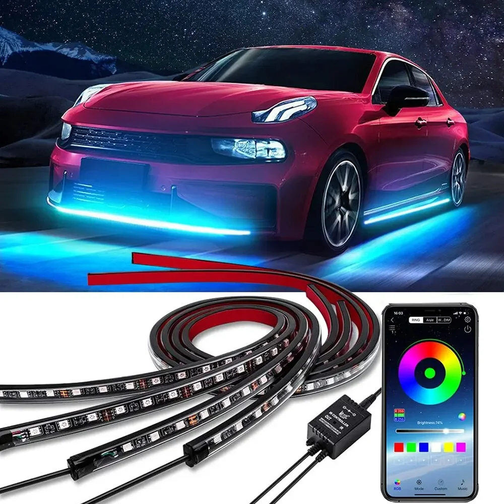 Neon LED RGB Car Underglow Bot - Lighting Bolt Decor 评论和价格