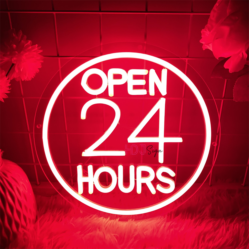 Neon Led Signs open 24 hour Co - Decor Lighting Opening Hours 评论和价格