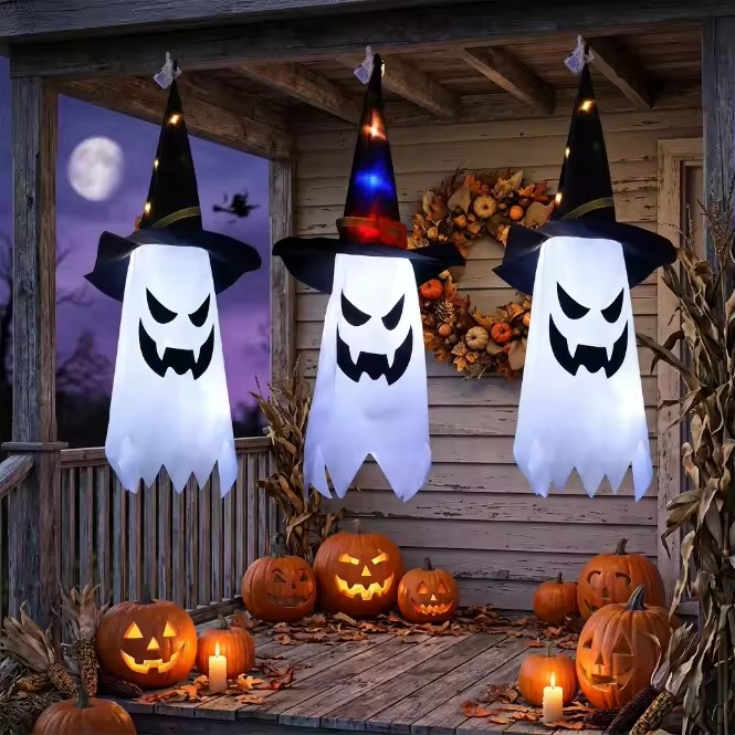 Halloween Glowing Witch Hat La - Lighting Decor For Diwali 评论和价格