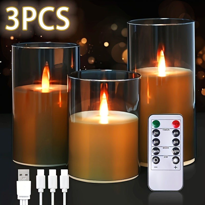 3 Pack Rechargeable Pillar Fak - Decor Lighting Pack 评论和价格