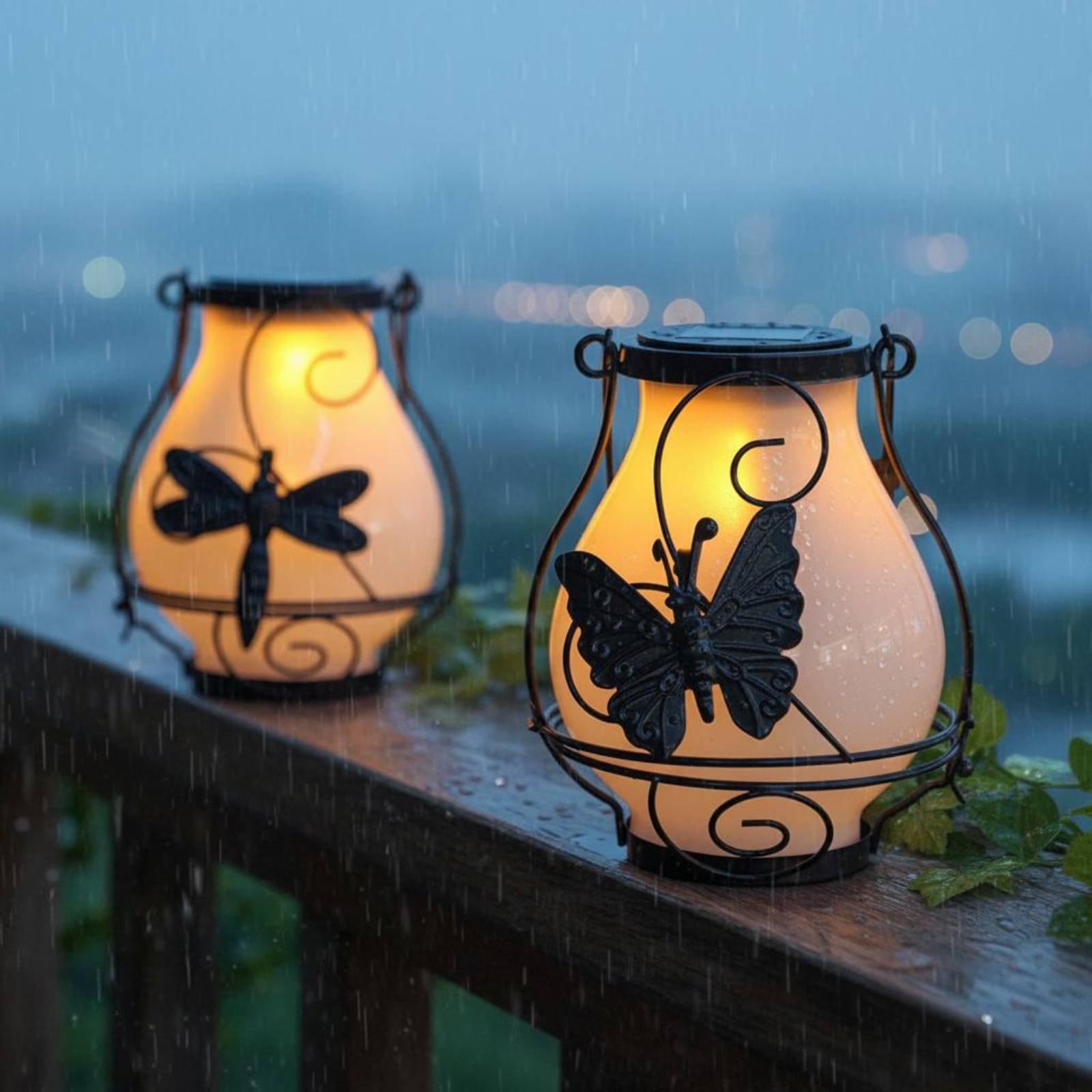 Solar Butterfly Lantern Waterp - Garden Lighting Decor 评论和价格