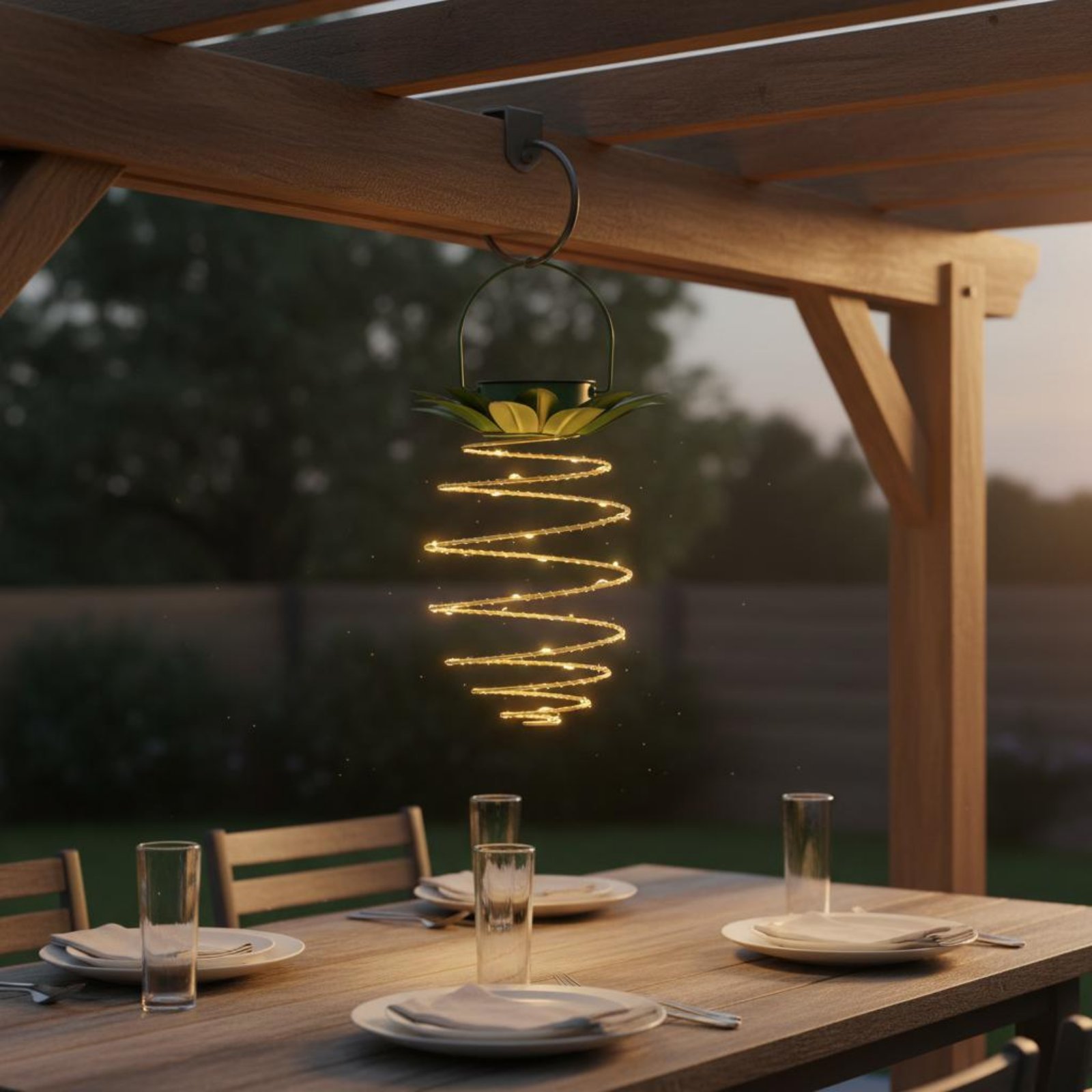 2 Pieces Solar Pineapple Lamp  - Garden Lighting Decor 评论和价格