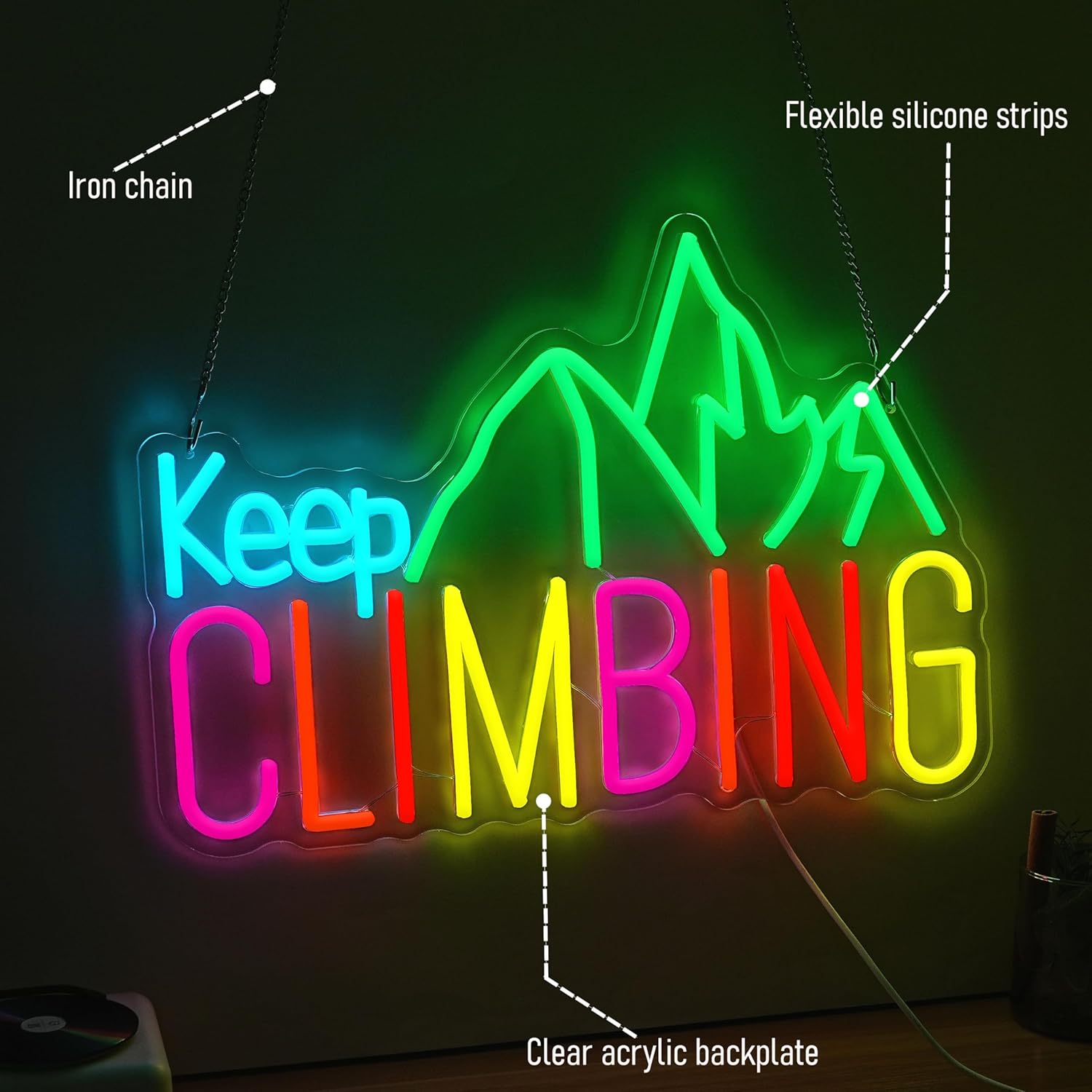Keep Climbing Neon Sign USB Le - Garden Lighting Decor 评论和价格