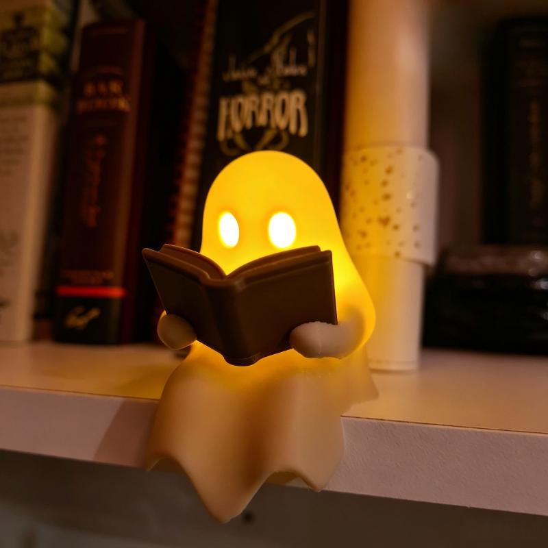 Cute Ghost Reading Book Lamp H - Lighting Decor For Diwali 评论和价格