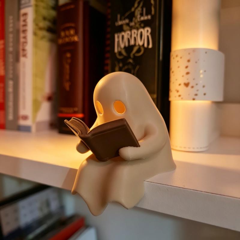 Cute Ghost Reading Book Lamp H - Lighting Decor For Diwali 评论和价格