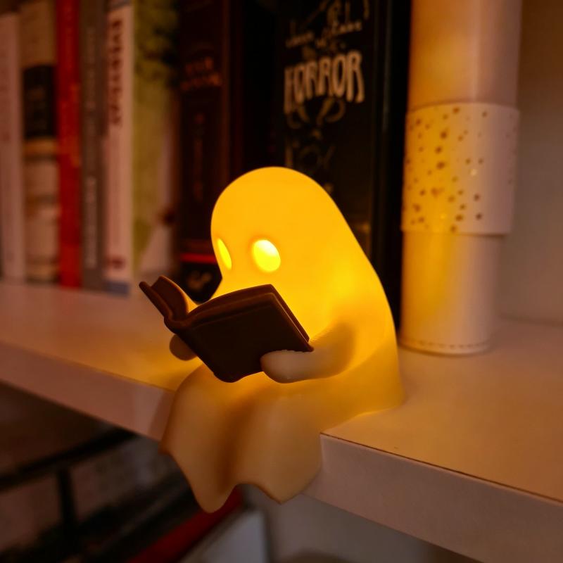 Cute Ghost Reading Book Lamp H - Lighting Decor For Diwali 评论和价格