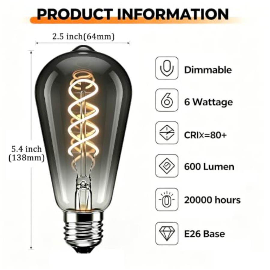 4 Pack ST64 LED Edison Bulbs 6 - Decor Lighting Pack 评论和价格