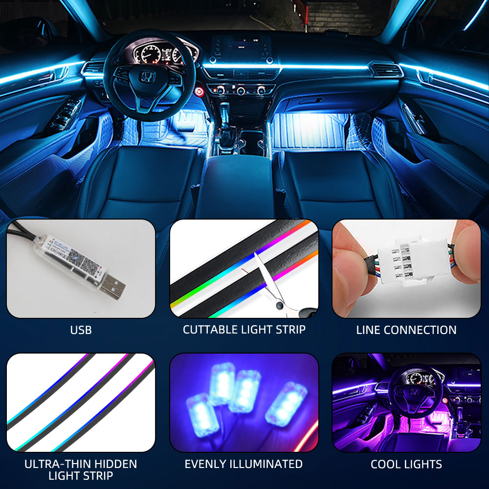 35/75/110/140cm LED Ambient Li - Lighting Bolt Decor 评论和价格