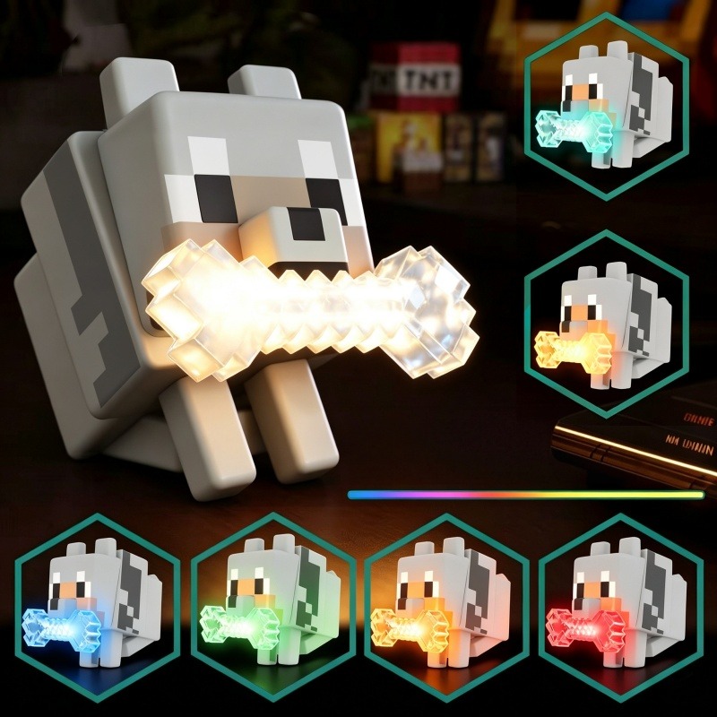 In Stock Minecraft Wolf Night  - Lighting Decor Minecraft 评论和价格