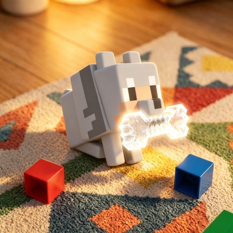 In Stock Minecraft Wolf Night  - Lighting Decor Minecraft 评论和价格