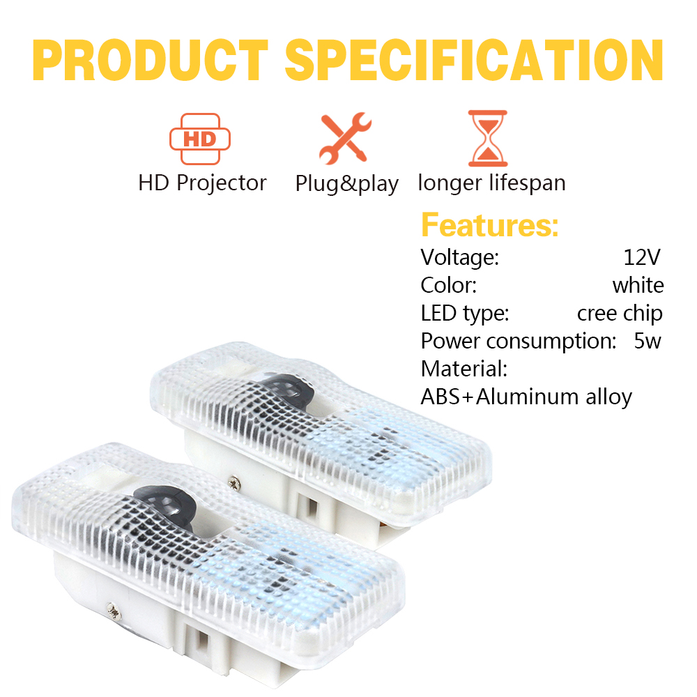 2X LED Car Projector Door Lamp - Lighting Decor Inc 评论和价格